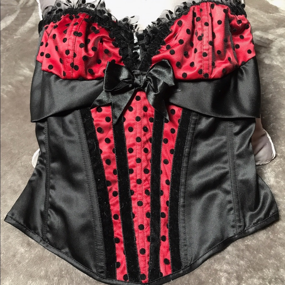 Satin silhouette corset bustier